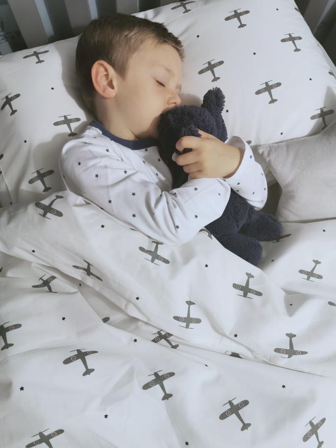 children s cotton duvet cover and pillowcase with planes print Addie and Harry